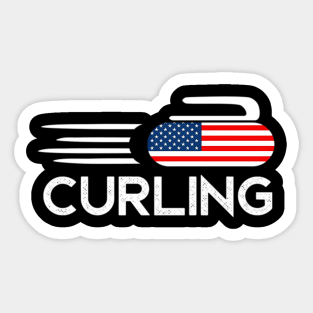 Usa Curling Stone Sticker